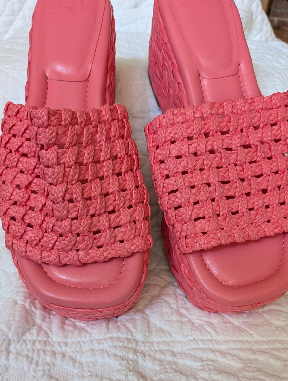 Marc Fisher Pink Woven Sandals